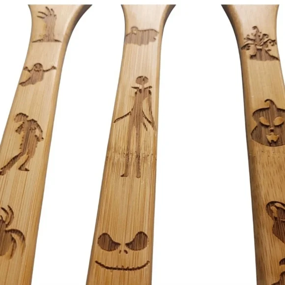 NWOT Wooden Spoon And Spatula 6 Pc Set Nightmare Before Christmas - Picture 3 of 7